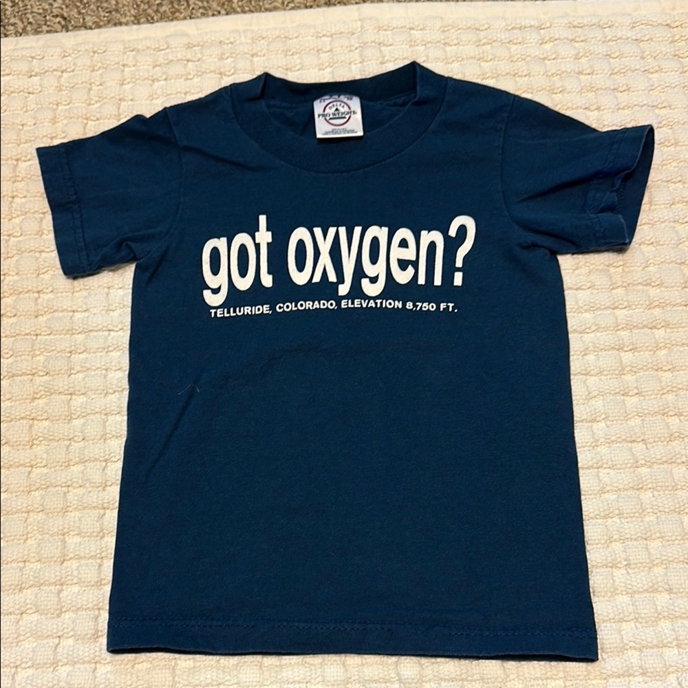 Delta Blue Short Sleeve Tee “Got Oxygen?” Telluride Colorado